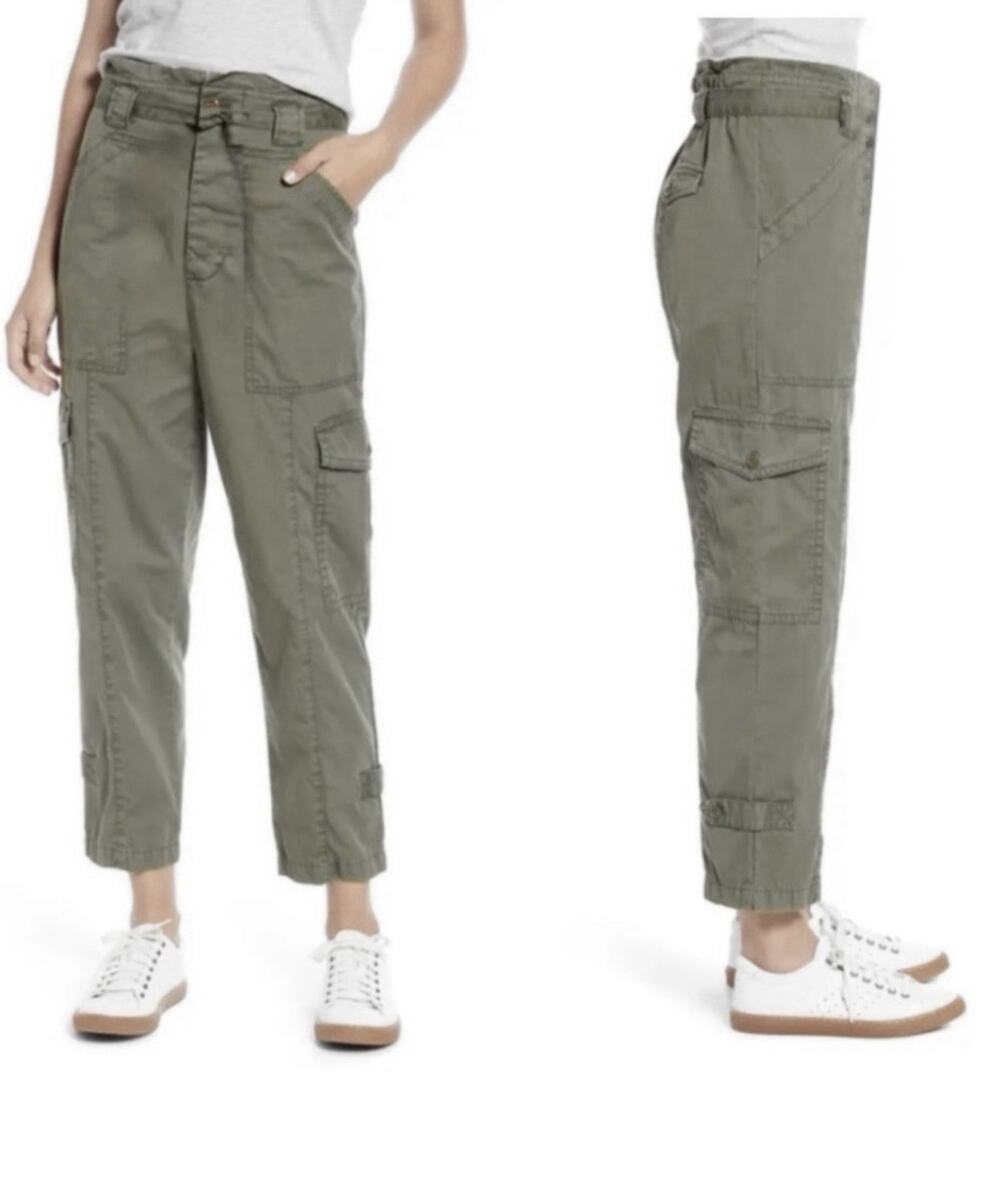 Alex Mill Expedition High-rise Ankle Cargo Pants — 4 Olive Quiet Luxury Utility